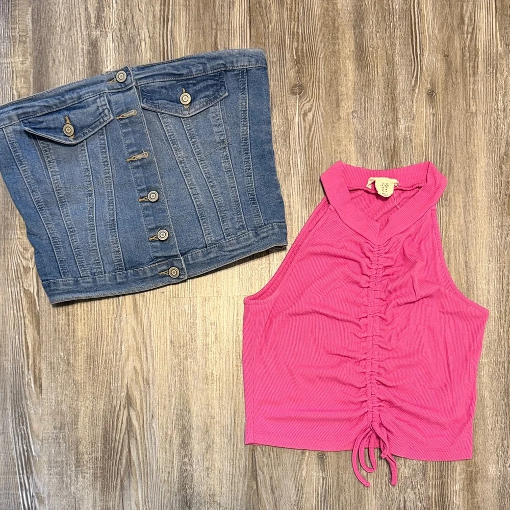 Pink Ruched Halter Top - Picture 1 of 1